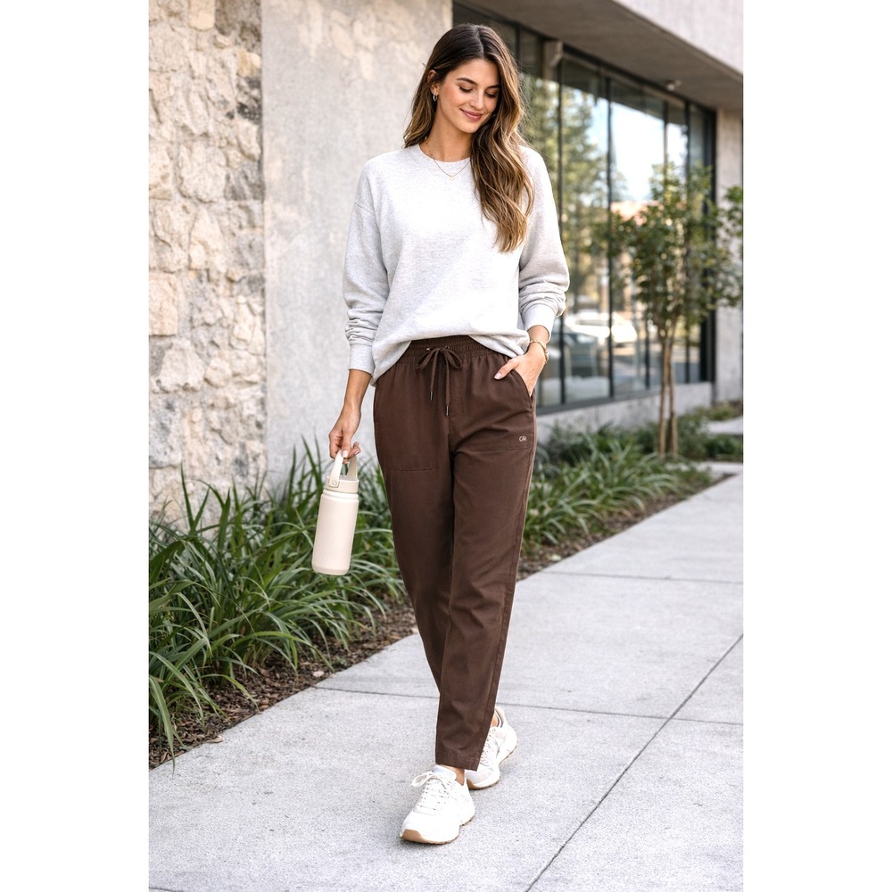 NWT GapFit Women's High Rise Runaround Pants Size Large Brown‎ Athleisure